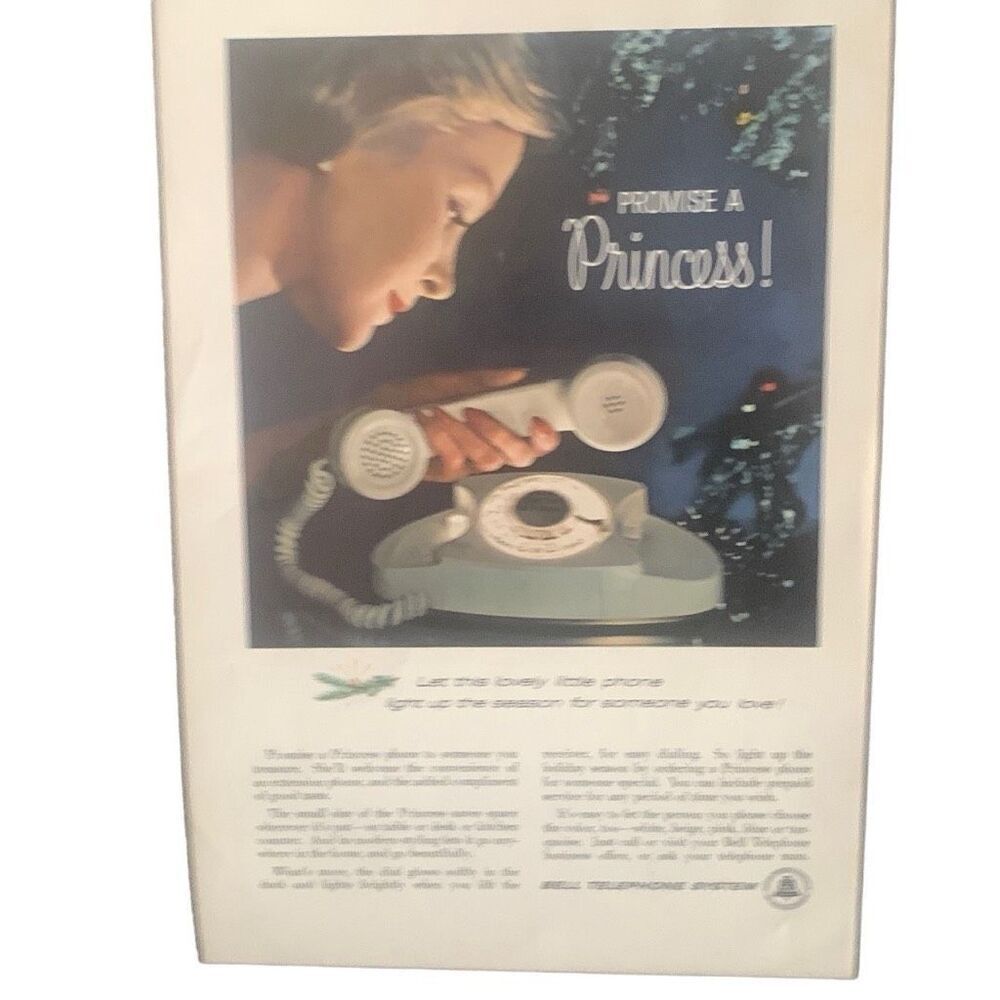 Vintage 1960 Bell Telephone System Promise a Princess Ad Advertisment